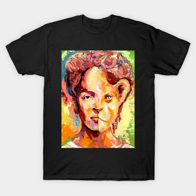 Frida Lioness T-Shirt by mailsoncello